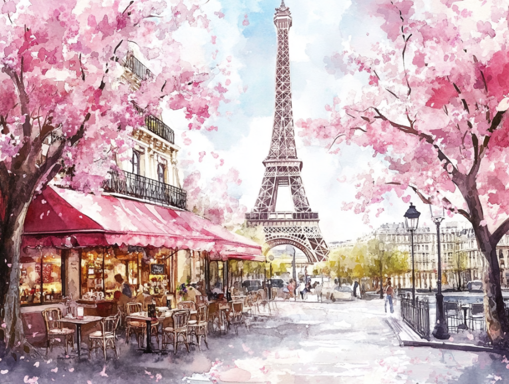 Paris, Eiffel Tower in Spring