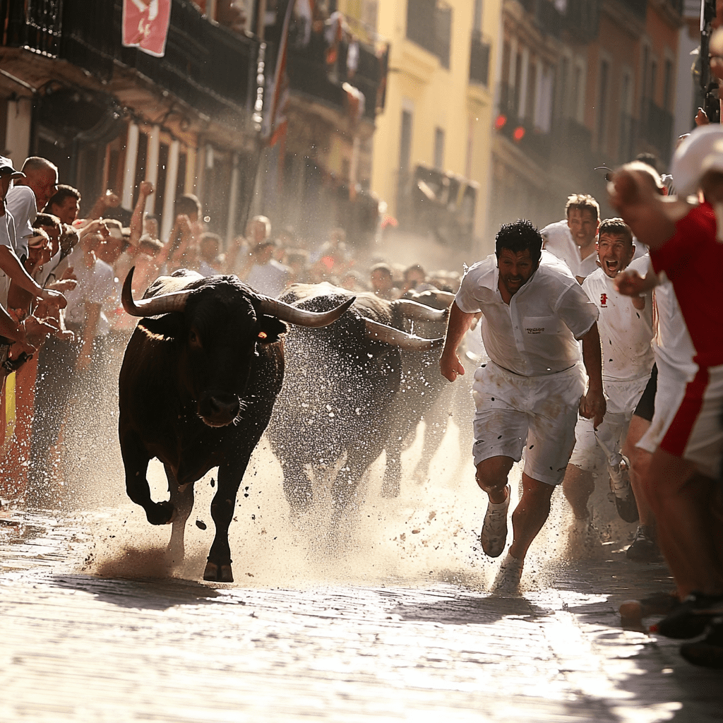 Running of the Bulls Pamplona in Spain