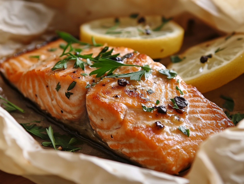 Salmon en Papillote - Steamed in Parchment