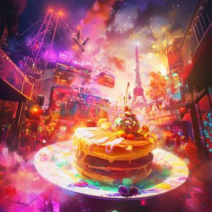 EU Futuristic illustration Pancake Day