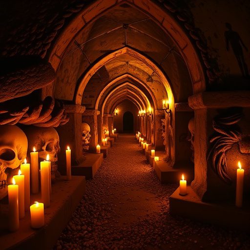 all Hallow's eve in the French Catacombs